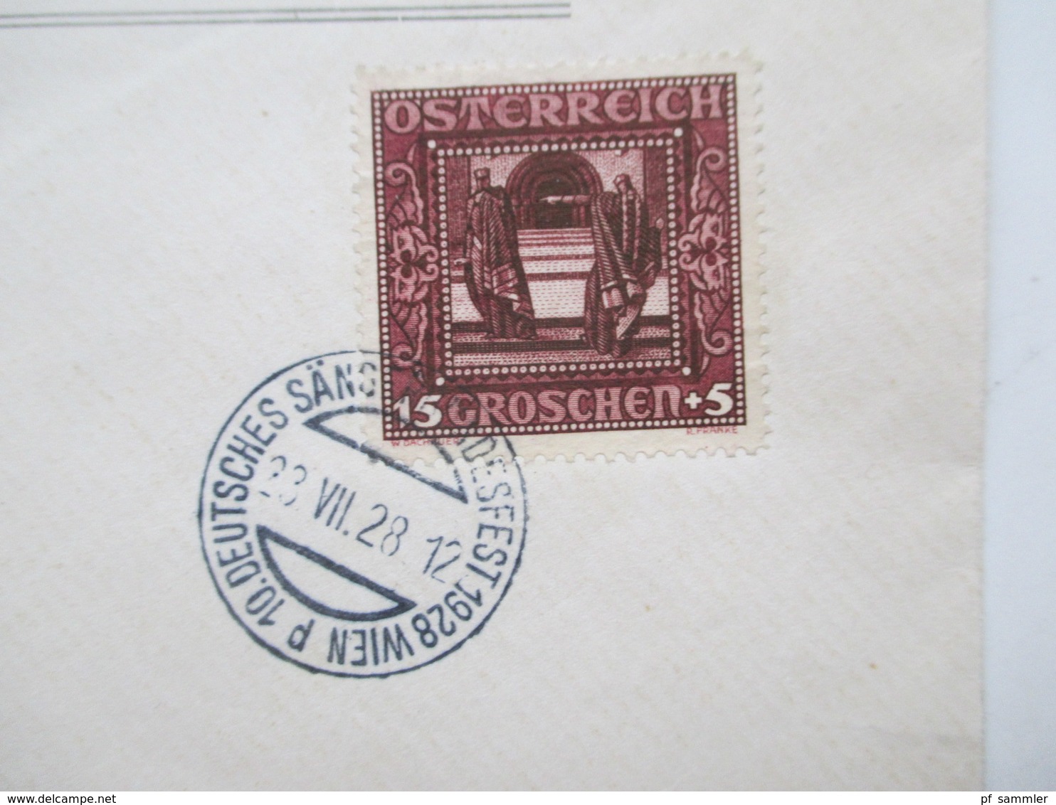 Österreich 1926 Nibelungensage Nr. 488 - 493 Satz auf 2 Umschlägen 10. Deutsches Sängerbundesfest Wien 1928