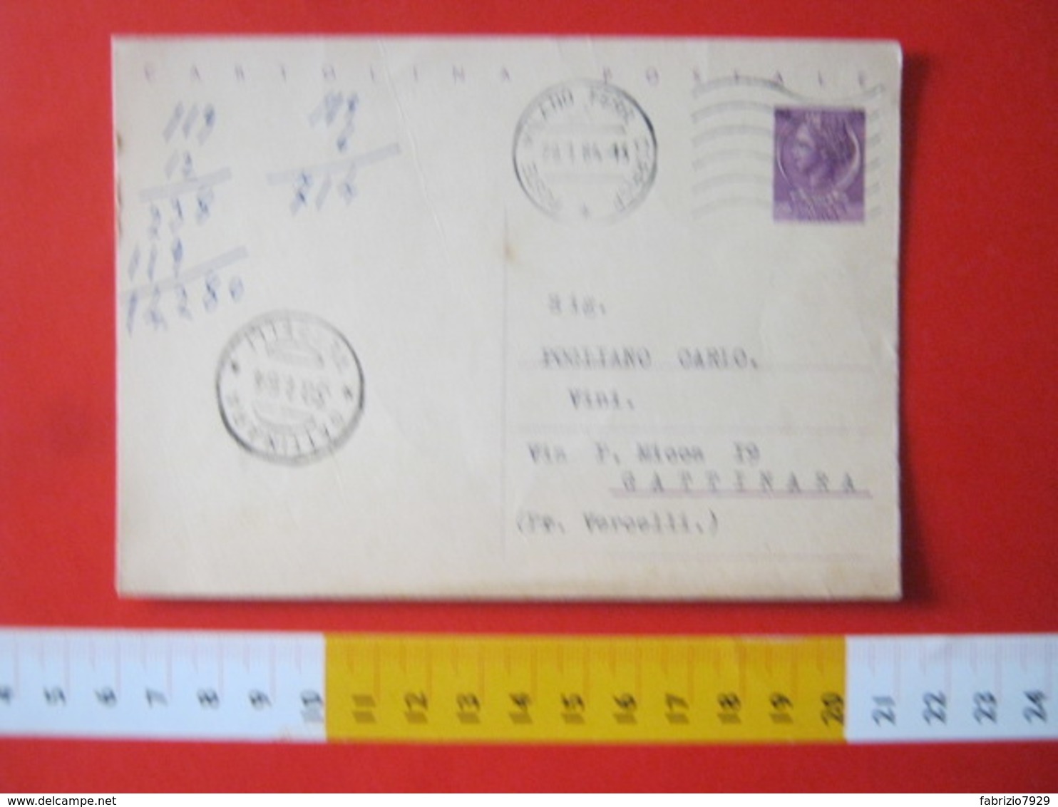 PC.4 ITALIA CARTOLINA POSTALE - 1956 SIRACUSANA £ 25 SCRITTA ALTO DA MILANO MECCANICO TIPO 2 ONDULATO - Interi Postali