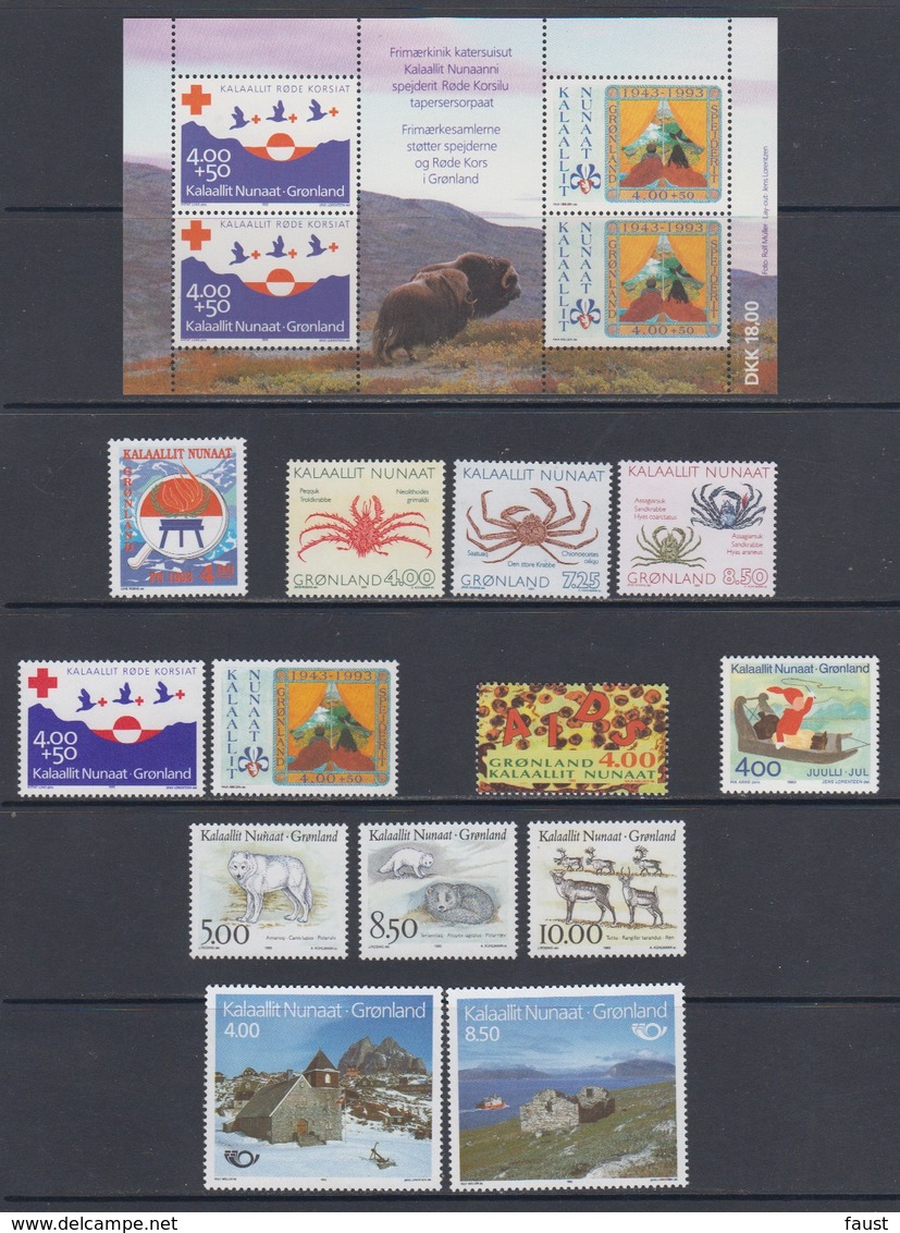 1993 **/(Sans Charn,MNH, Postfris)    Yv. 218/30    Mi. 230/42 (13v.+ Block) - Années Complètes