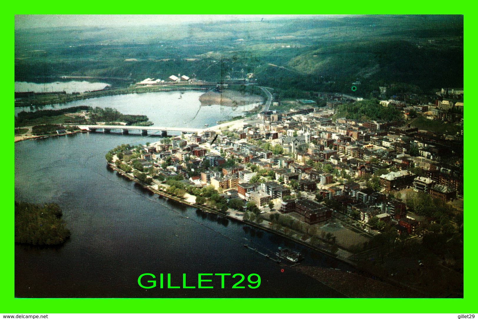 SHAWINIGAN FALLS, QUÉBEC - VUE AÉRIENNE DE LA VILLE DE SHAWINIGAN - CIRCULÉE EN 1972 -  CHARLES MARCOTTE PHOTOGRAPHE - - Trois-Rivières