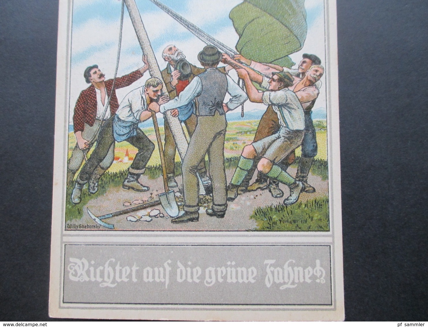 Österreich Küstlerkarte Heimatverlag Graz  Karte 14 Aug. Matthey Richtet Auf Die Grüne Fahne! Für Halm Und Ar - Landbouwers