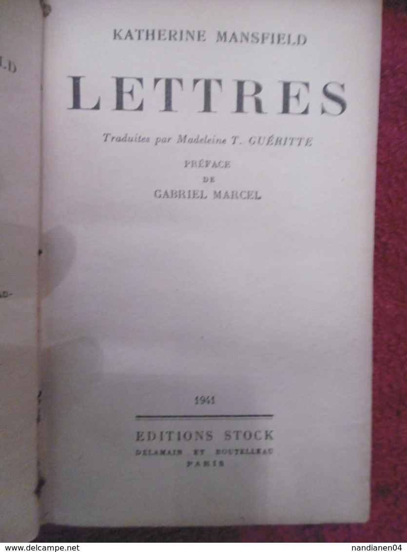 2 Livres  - Katerine Mansfield - Journal & Lettres - 1941 - 1901-1940