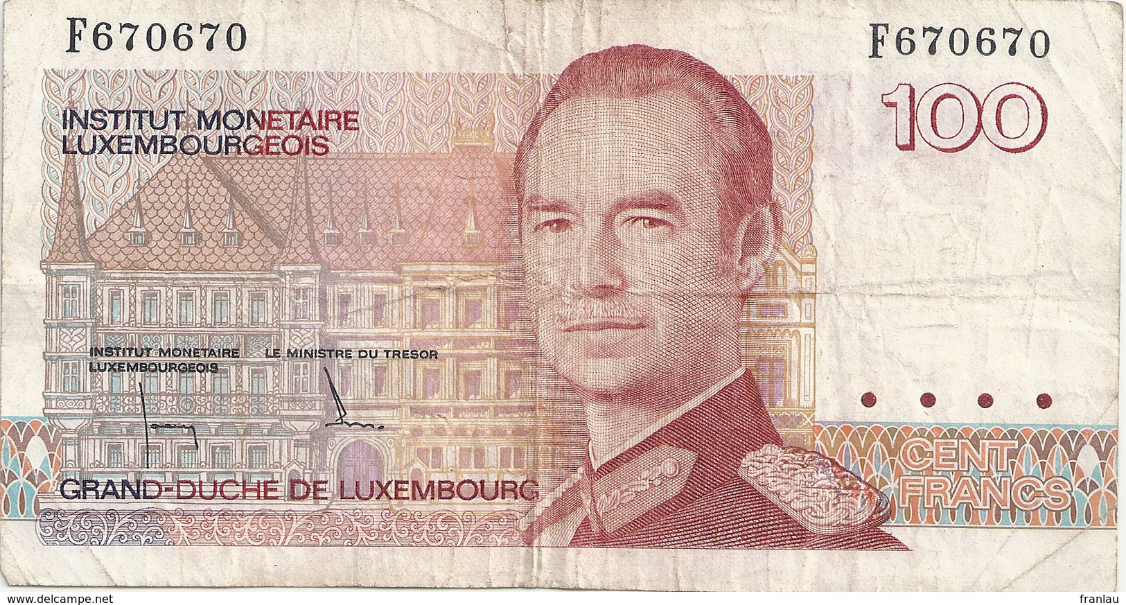 Luxembourg 100 Francs - Luxembourg