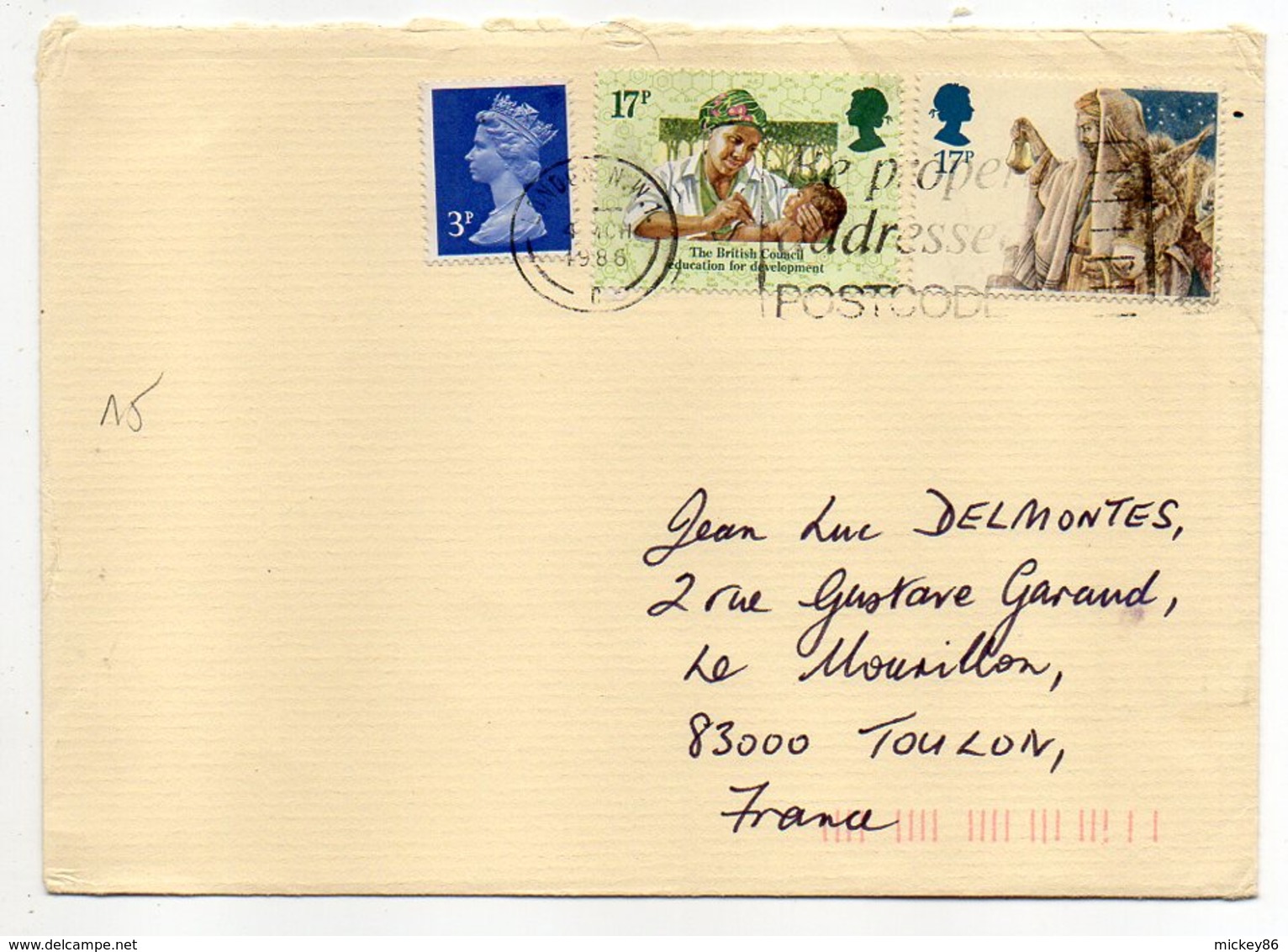 Grande Bretagne - 1986-87--Lot De 3 Lettres De LONDRES  Pour TOULON-83 (France) .. Timbres Divers Sur  Lettre - Lettres & Documents