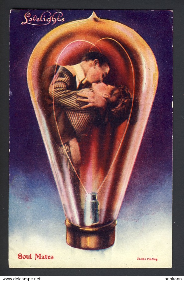 Lovelights - Couple Kissing Inside Filament Light Bulb, Soul Mates PU 1910 Suiter Ohio - Humour