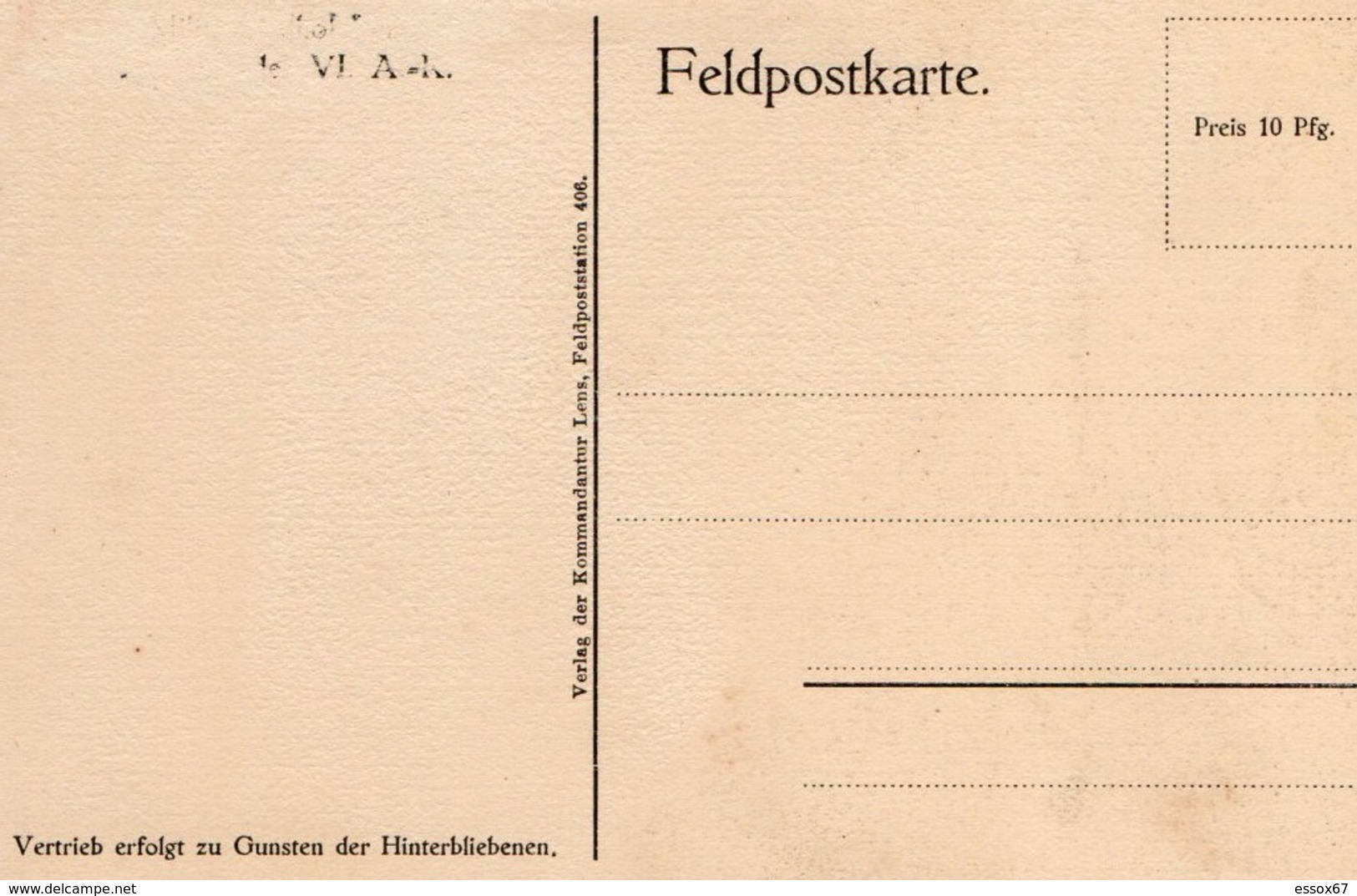 Feldpostkarte / Denkmal - Seinen An Der Lorettohöhe Gefallenen Kameraden Das Vl. Armeekorps, Bei La Bassée Und Arras - Vitry En Artois