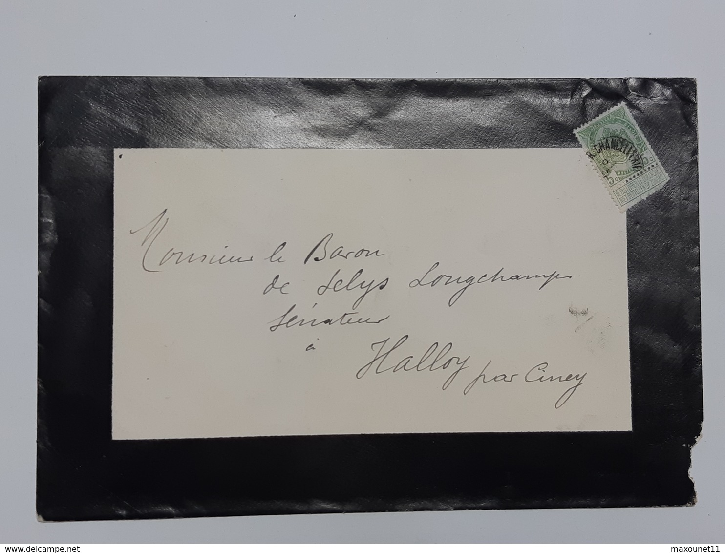 Enveloppe Décès Envoyée Au Sénateur - Baron De Selys Longchamps à Halloy Par Ciney - C. R.Chancellerie ... Lot 1273A - Non Classés