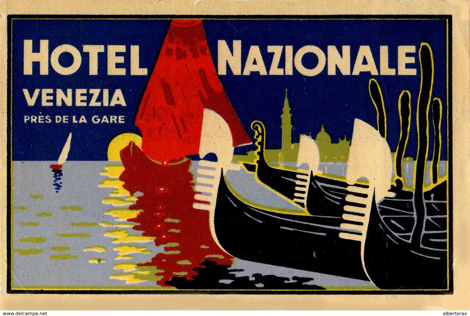 Venezia - Italia Italy Italie - Hotel Nazionale - Luggage Label Etiquette Valise - Hotel Labels