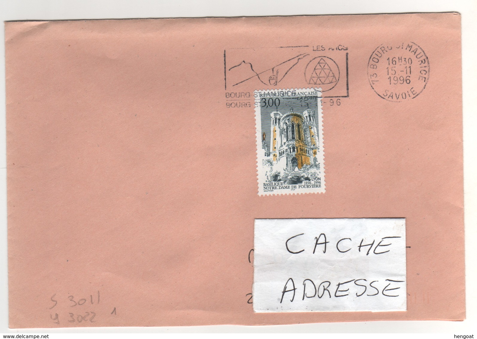 : Beau Timbre , Stamp  Yvert N° 3022 " ND De Fourvière Lyon " Sur Lettre Du 15/11/1996 - Lettres & Documents