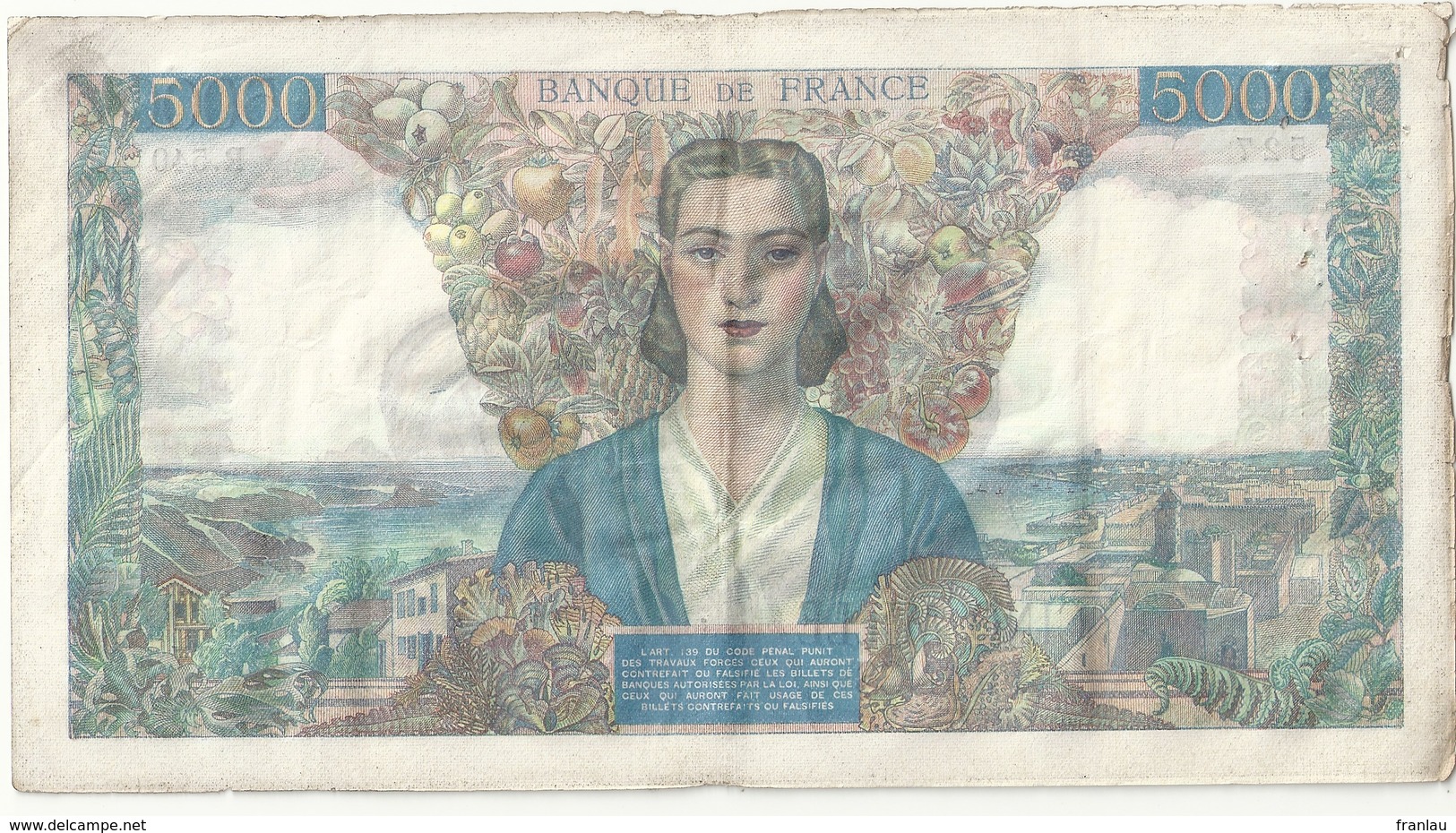 5000 Francs  Empire Français 26-4-1945 (ttb) - 5 000 F 1942-1947 ''Empire Français''