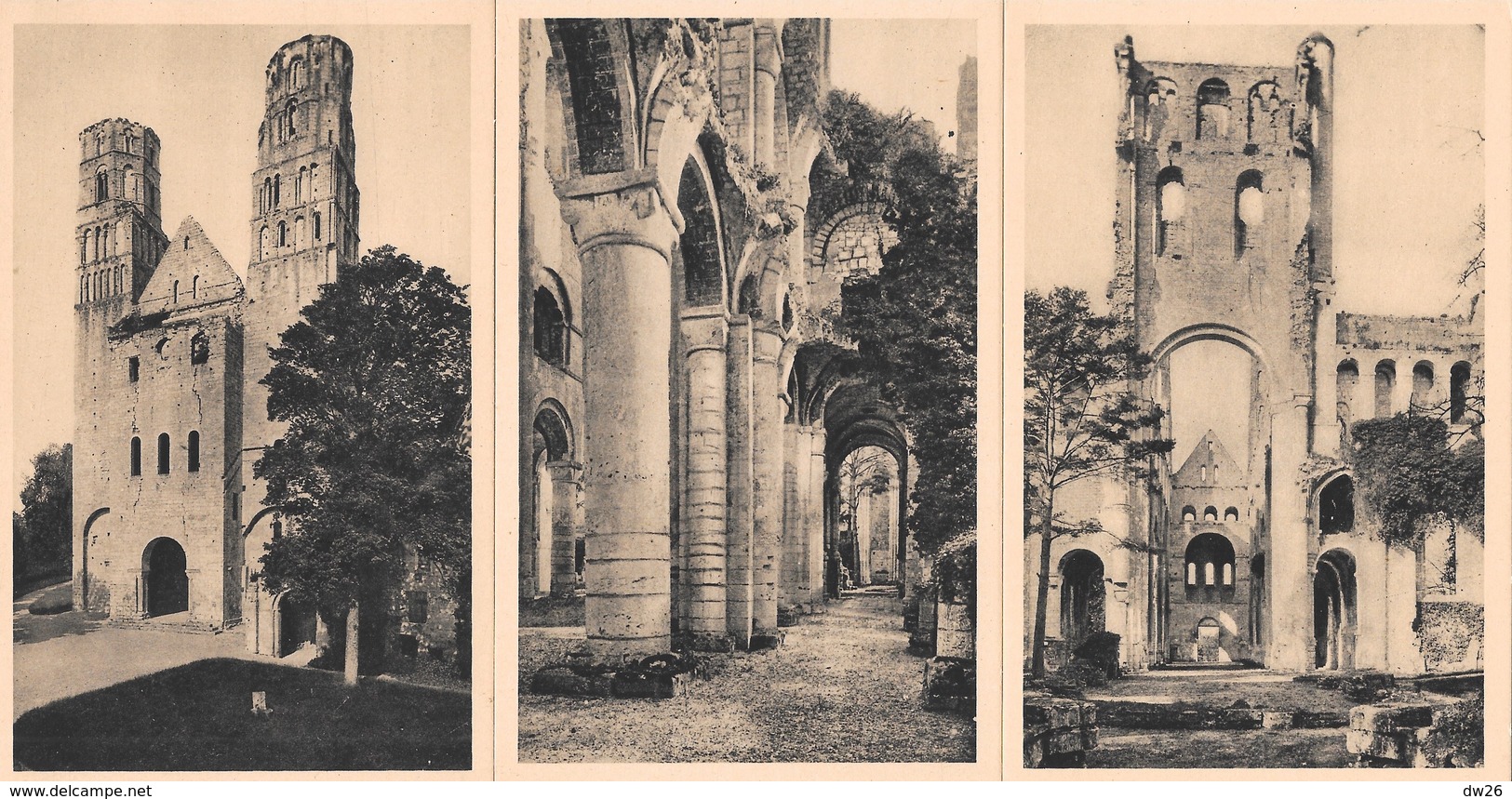 Ancienne Abbaye De Jumièges - Série, Lot De 7 Cartes ND Non Circulées - Ruines, Eglise Notre-Dame - Jumieges