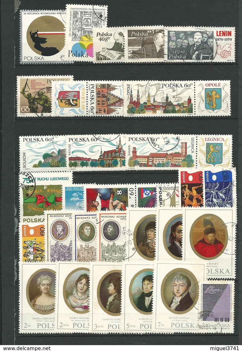 POLOGNE 1970 - 49 Timbres  Tous Differents  Voir Scan Lot  76 - Detail Annonce - Collections