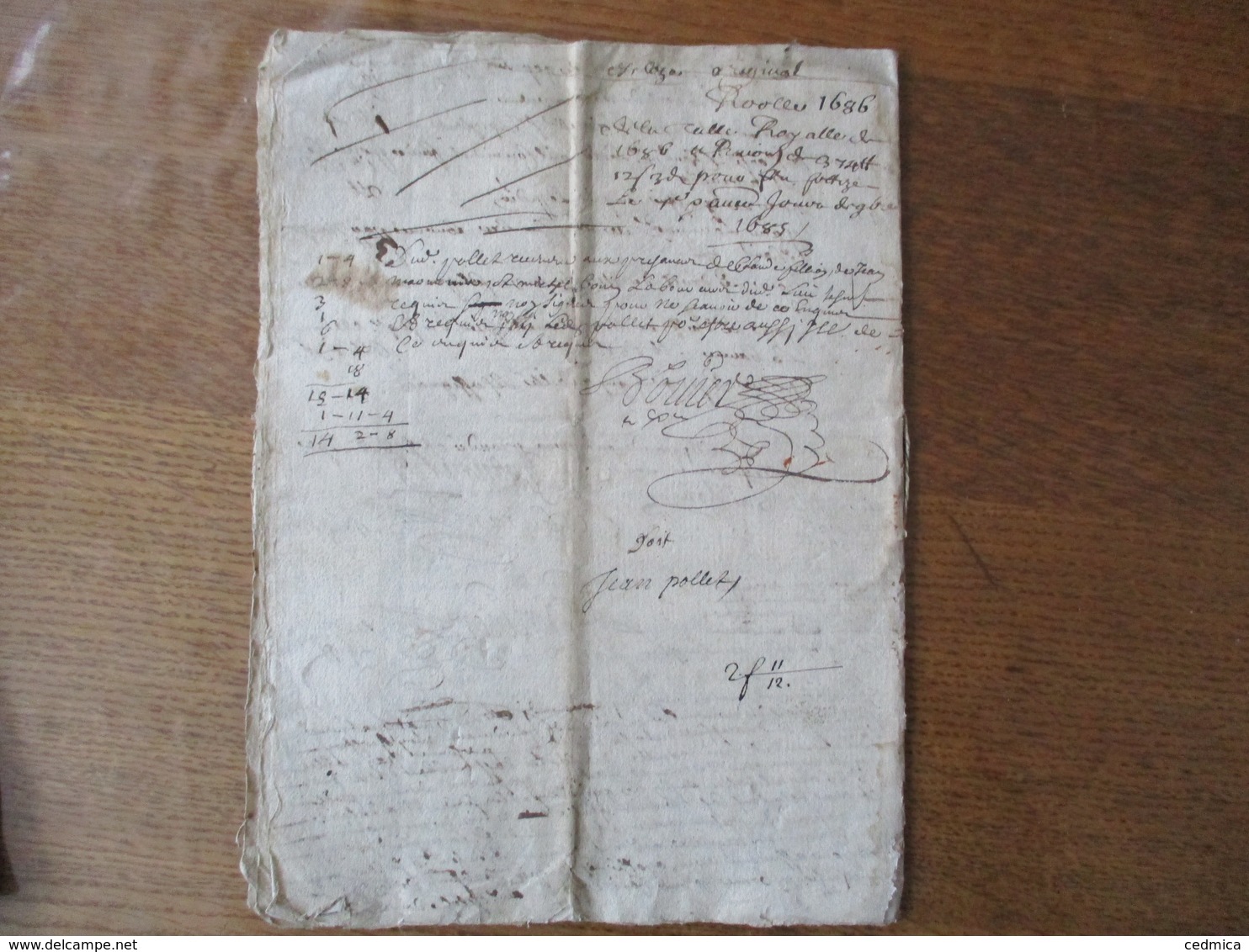 20 9bre 1685 ROLLE DE LA TAILLE ROYALLE DE 1686 DE LA COMTE DULOZE CACHETS GENERALITE DE GRENOBLE 12 PAGES - Cachets Généralité