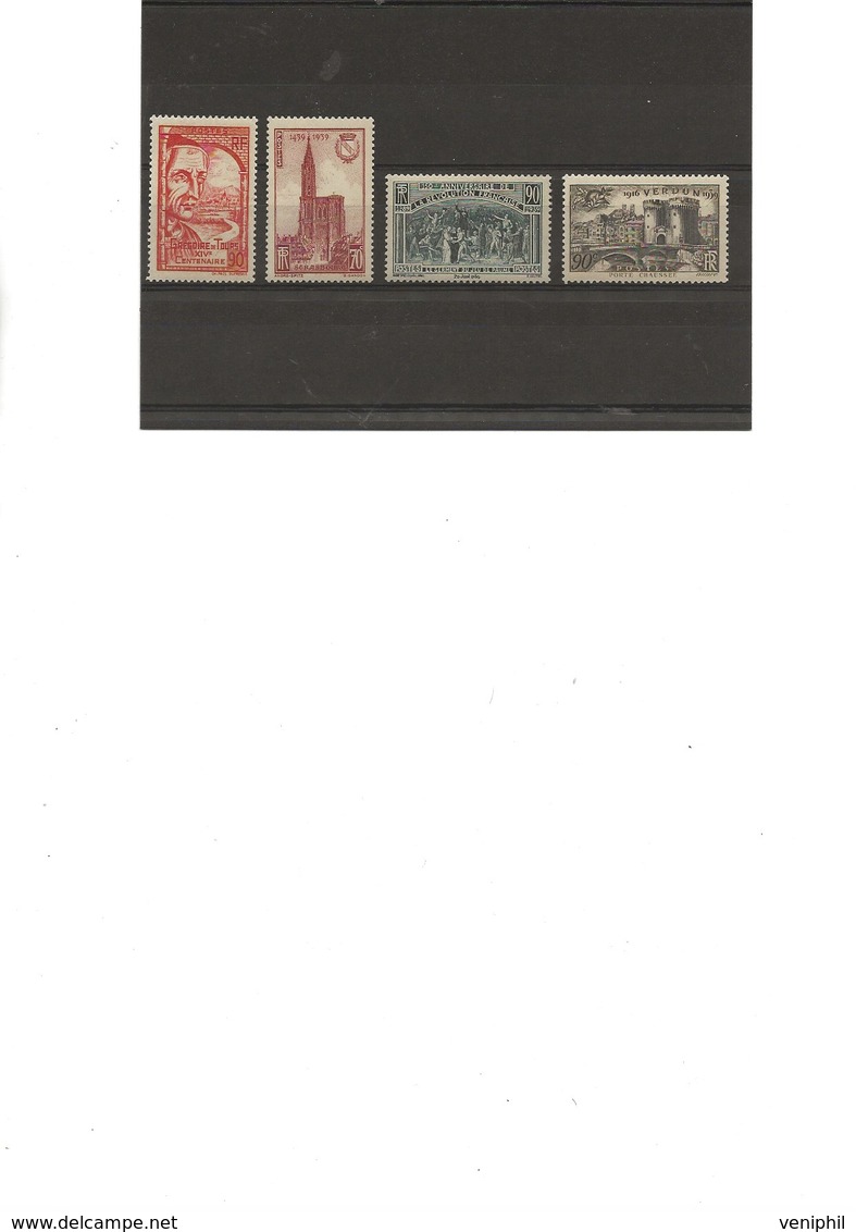 TIMBRES N° 442  A 445 NEUF SANS CHARNIERE - ANNEE 1939 - Nuovi