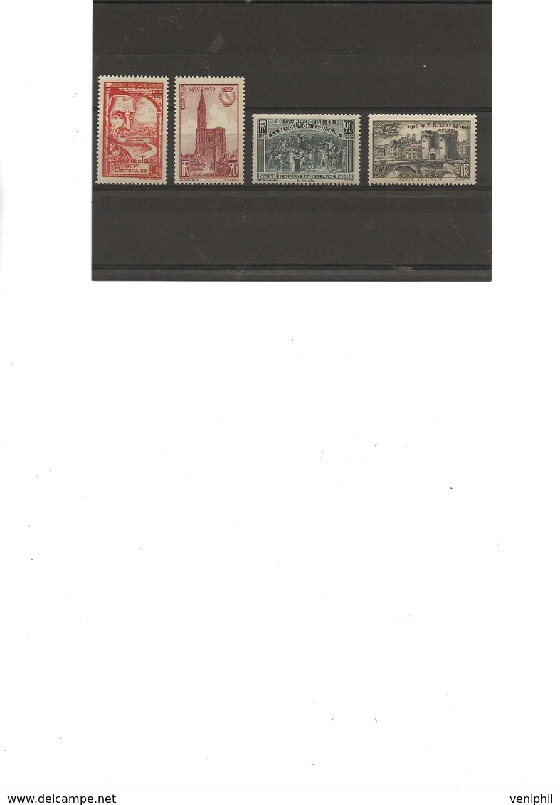 TIMBRES N° 442  A 445 NEUF SANS CHARNIERE - ANNEE 1939 - Ungebraucht