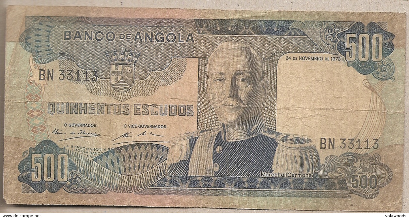 Angola - Banconota Circolata Da 500 Scudi P-102 - 1972 #18 - Angola