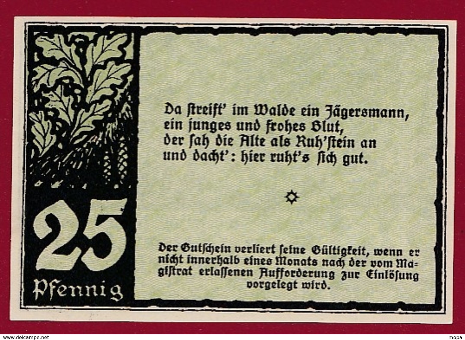 Allemagne 1 Notgeld De 25 Pfenning  Stadt Benneckenstein (SERIE COMPLETE --5-10-25-50-75) Dans L 'état   N °5630 - Collections