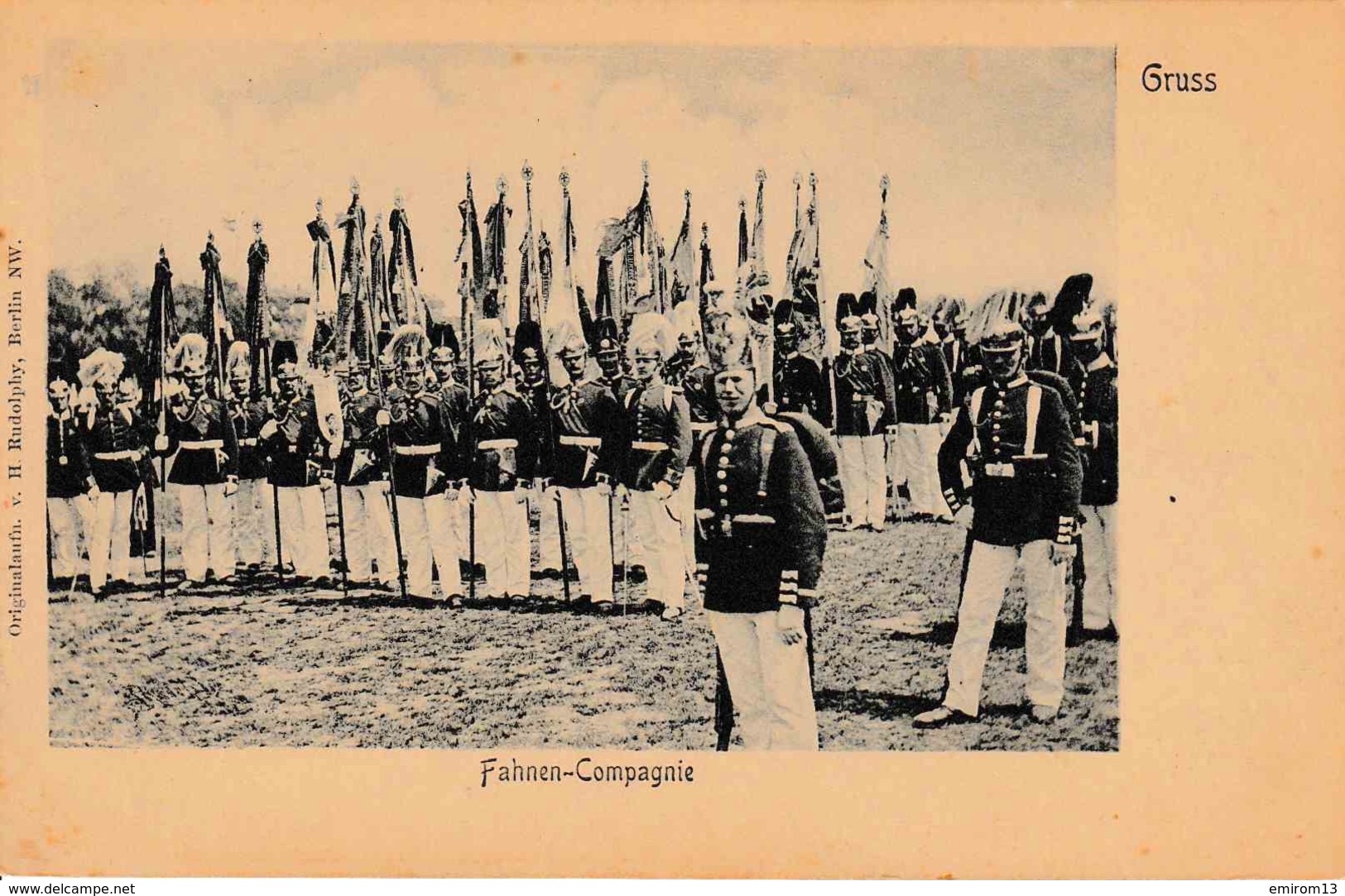 Gruss Aus Berlin Fahnen Compagnie Militaire Drapeaux - Otros & Sin Clasificación