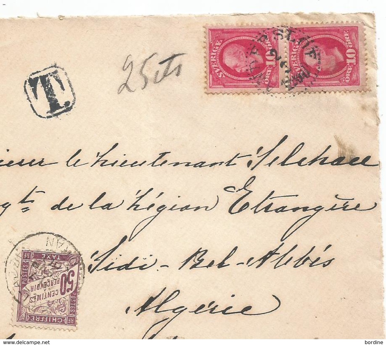 -ALGERIE - SIDI BEL ABBES - Paire Taxe Duval N° 35  De Suéde - 1900 - Sonstige & Ohne Zuordnung