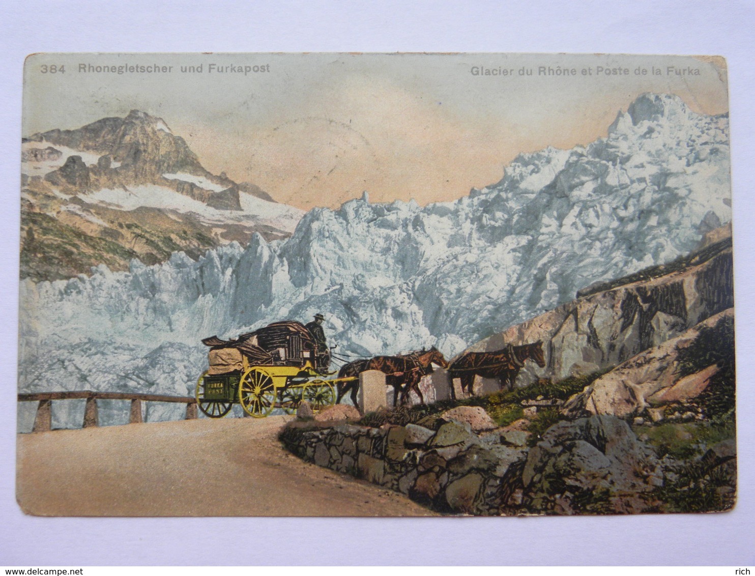 CPA SUISSE - Rhonegletscher Und Furkapost - Glacier Du Rhône Et Poste De La Furka - Autres & Non Classés