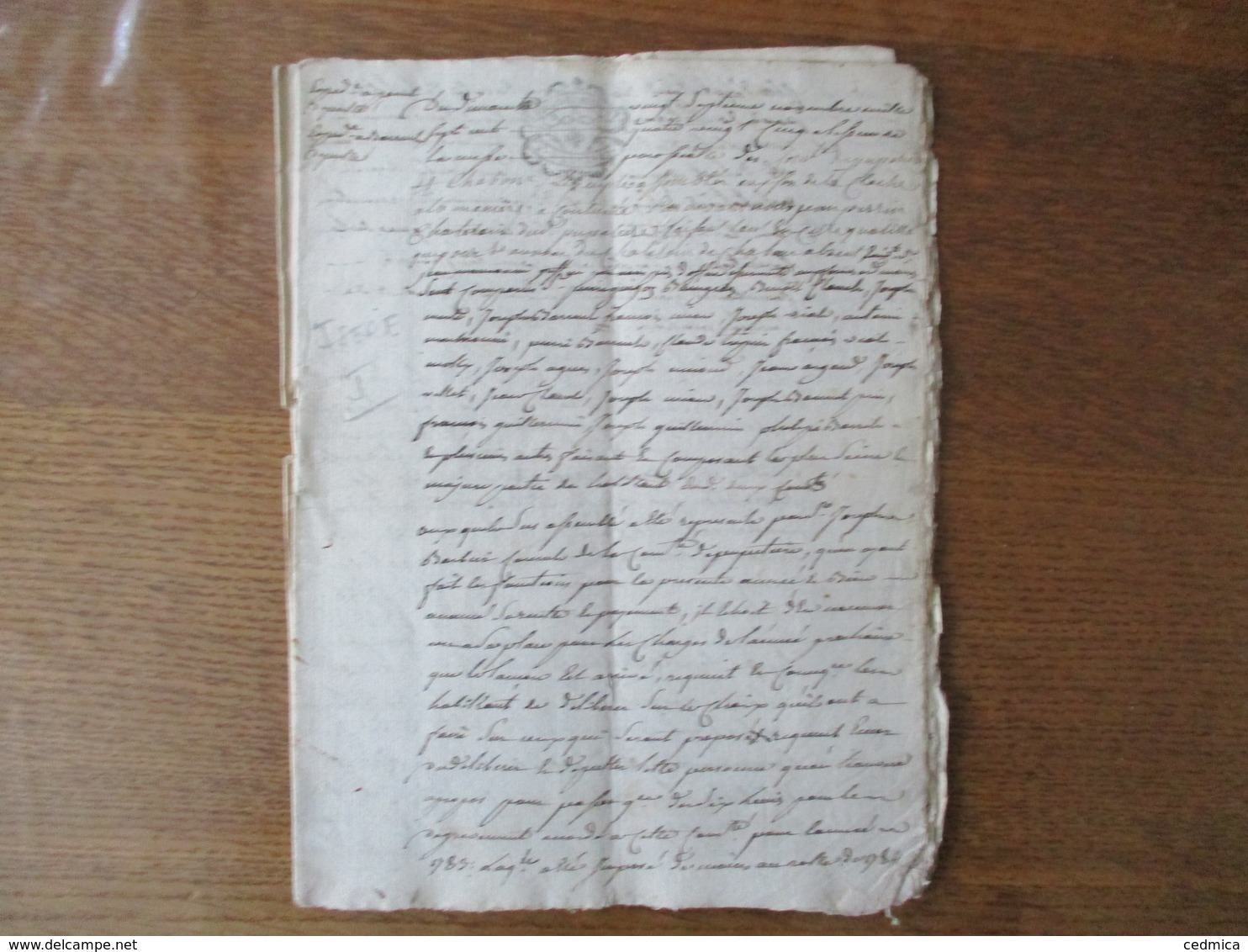 27 NOVEMBRE 1685 CHABONS CACHETS G.D.GRENOBLE P.P.2 SOLS 4D.(6) - Cachets Généralité