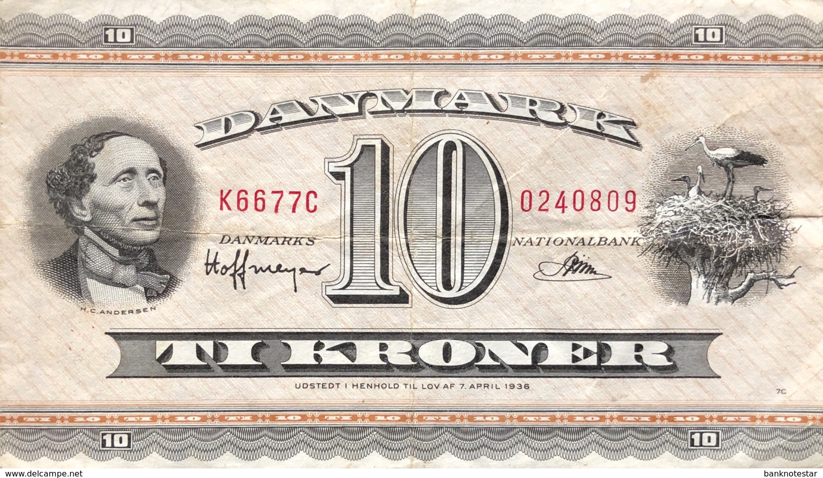 Denmark 10 Kroner, P-44y (1966) - Very Fine - Denmark