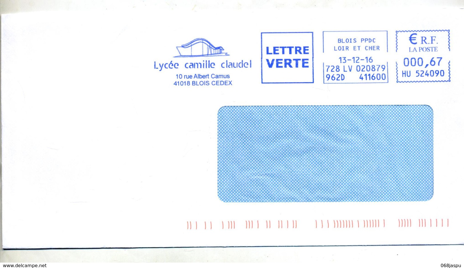 Lettre Flamme Ema Blois Lycee Claudel - EMA ( Maquina De Huellas A Franquear)