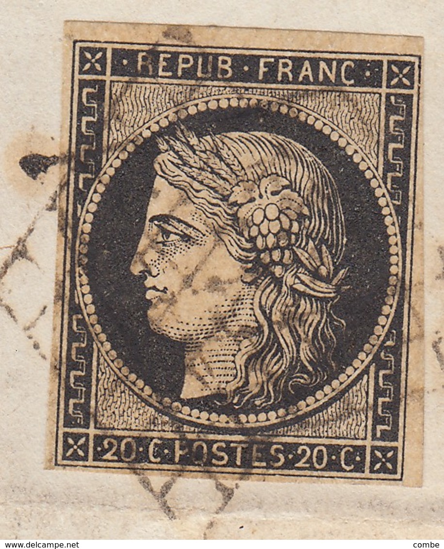 LETTRE N°3 GRILLE T15 CHATEAU-RENARD LOIRET. 30 MARS 49. - 1849-1850 Ceres