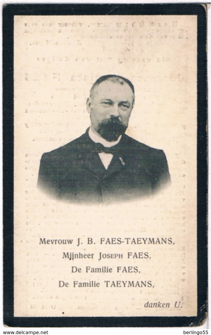 Dp. Faes Joannes. Echtg. Taeymans Francisca. ° Herenthout 1850 † Antwerpen 1910  (2 Scan's) - Religion & Esotérisme