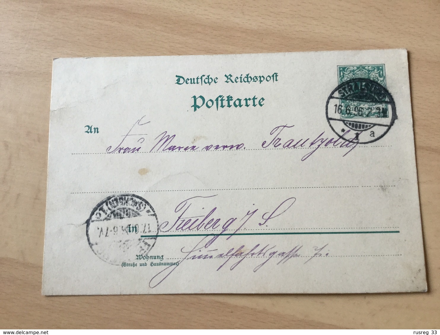 K8 Deutsches Reich Ganzsache Stationery Entier Postal P 36I Von Stralsund Nach Freiberg - Sonstige & Ohne Zuordnung