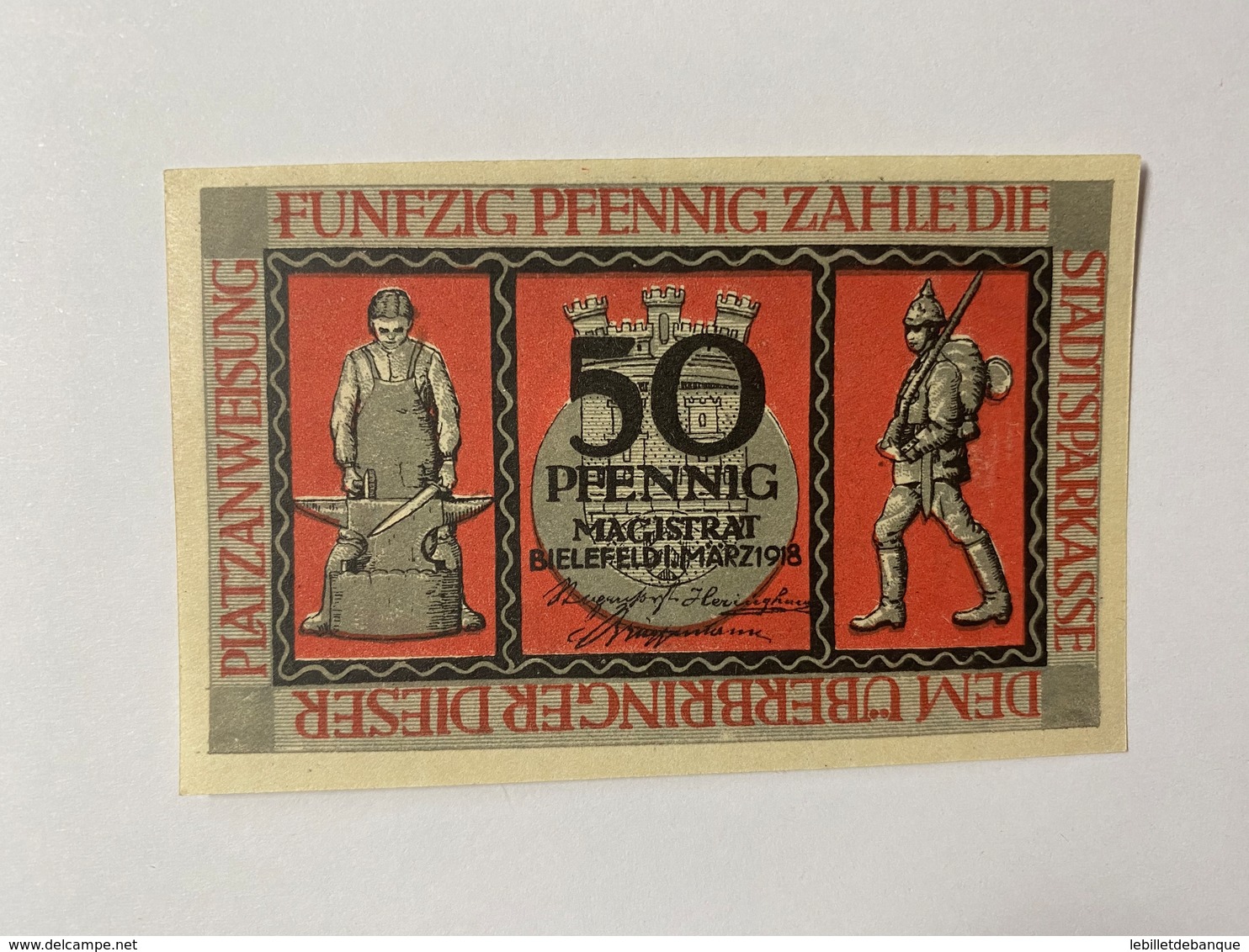 Allemagne Notgeld Bielefeld 50 Pfennig - Collections