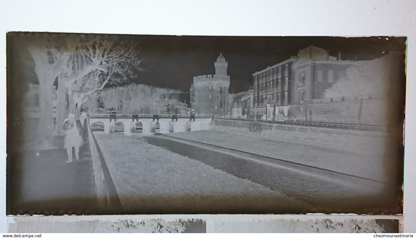 LOT DE 3 PLAQUES DE VERRE STEREO PERPIGNAN LE CASTILLET - 13X6 CM - PYRENEES ORIENTALES - Plaques De Verre