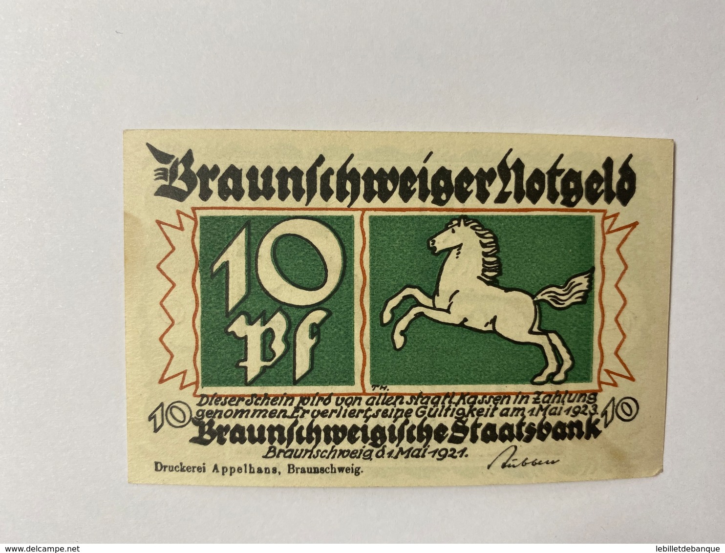 Allemagne Notgeld Braunschweig 10 Pfennig - Collections