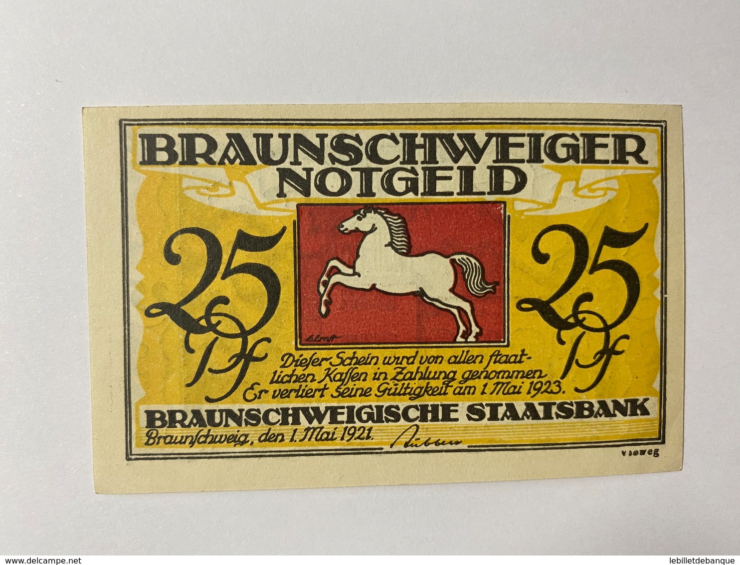 Allemagne Notgeld Braunschweig 25 Pfennig - Collections