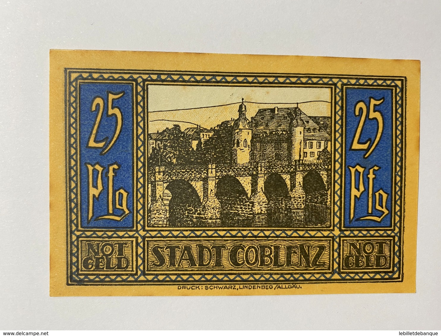 Allemagne Notgeld Coblenz 25 Pfennig - Collections