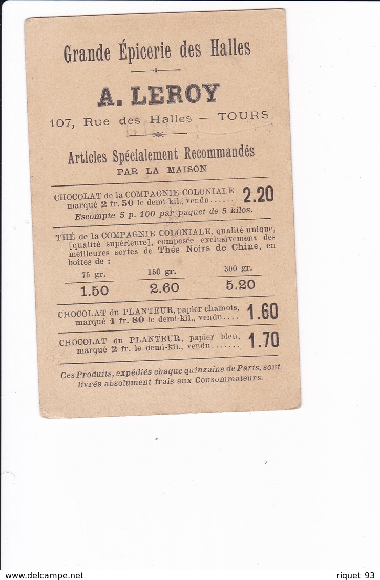 Chocolat Du Planteur - Il Est Question De Canons. Cherchez Les. Grande épicerie Des Halles. A. LEROY - TOURS - Otros & Sin Clasificación