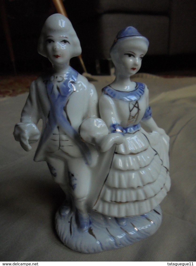 Vintage - Figurine Statuette - Couple De Danseurs En Céramique - Personen