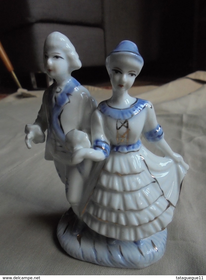 Vintage - Figurine Statuette - Couple de danseurs en céramique