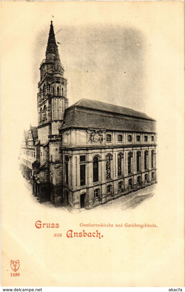 CPA AK Ansbach- Gumbertuskirche U. Gerichtsgebaude GERMANY (945059) - Ansbach