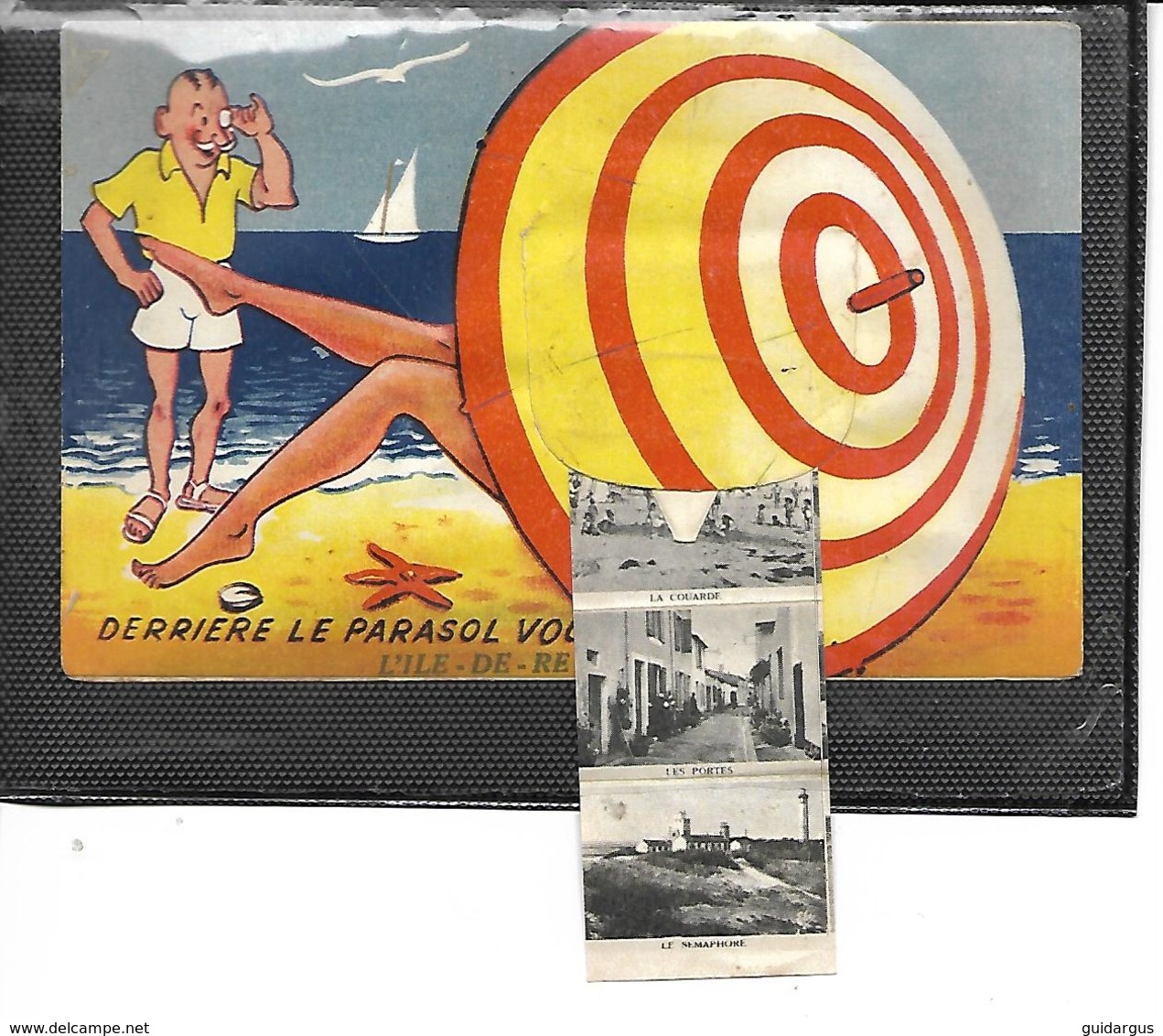 Carte.à.SYSTEME-17-ILE-de-RE---Soulevez Le PARASOL De La Jeune Femme   Et Vous Verrez--- - Ile De Ré