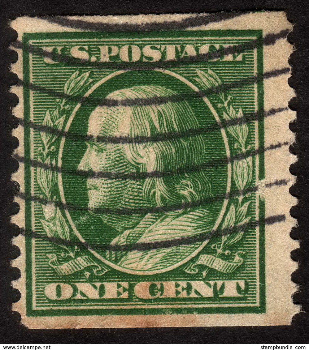 1910 US, 1c Stamp, Catalog Value 140$, Used, Benjamin Franklin, Sc 387, Mi 178G, Rare - Usati