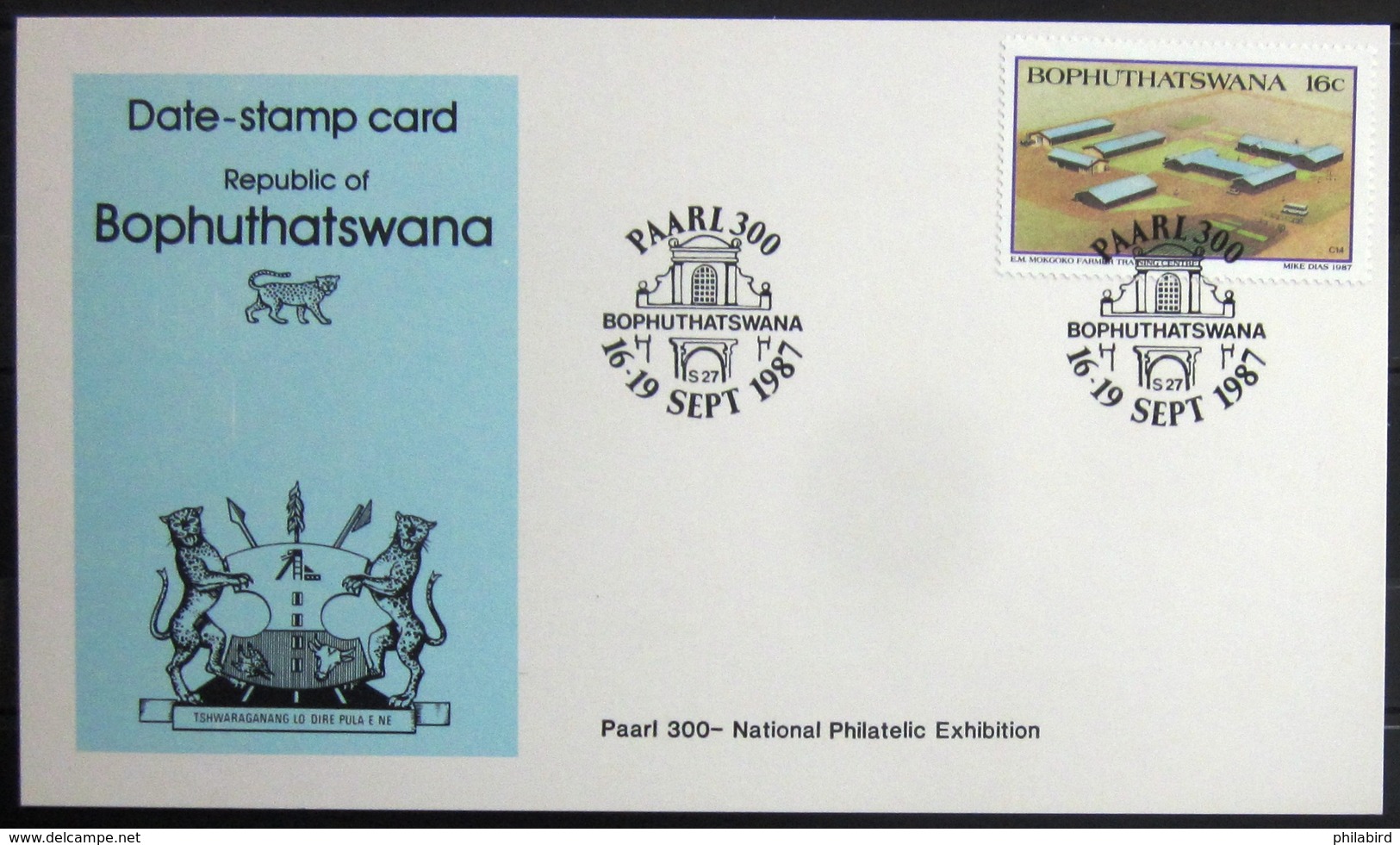 BOPHUTHATSWANA                Carte Commémorative   " PAARL 300 " - Bophuthatswana
