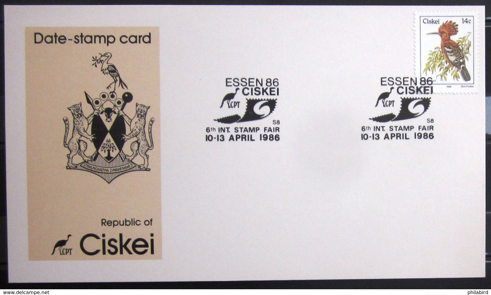 CISKEI                Carte Commémorative   " ESSEN 86 " - Ciskei