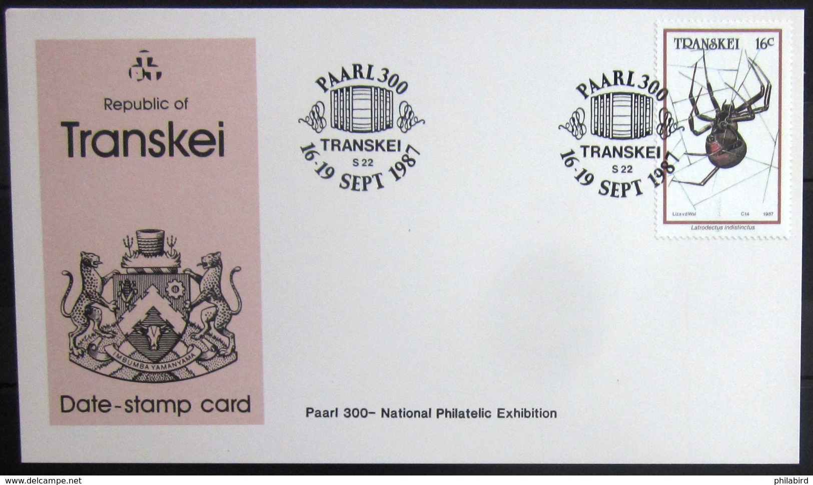 TRANSKEI              CARTE COMMEMORATIVE  " PAARL 300 " - Transkei