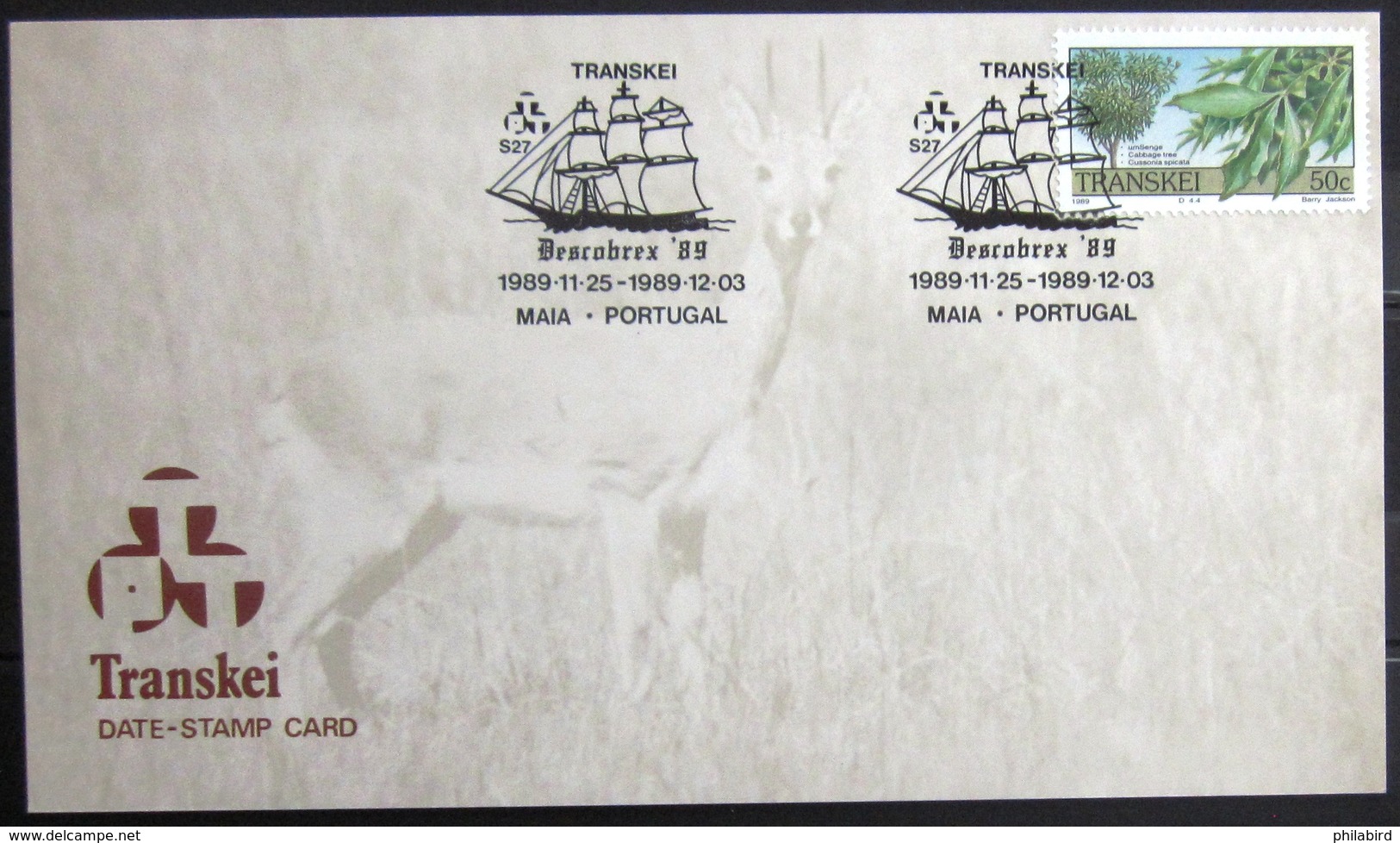 TRANSKEI              CARTE COMMEMORATIVE  " DESCOBREX 89 " - Transkei