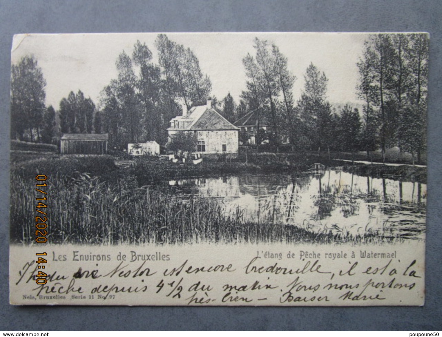 CPA Belgique - Environs De Bruxelles - L'étang De Pêche Royale à WATERMAEL BOITSFORD écrite & Timbrée 1922 - Watermaal-Bosvoorde - Watermael-Boitsfort