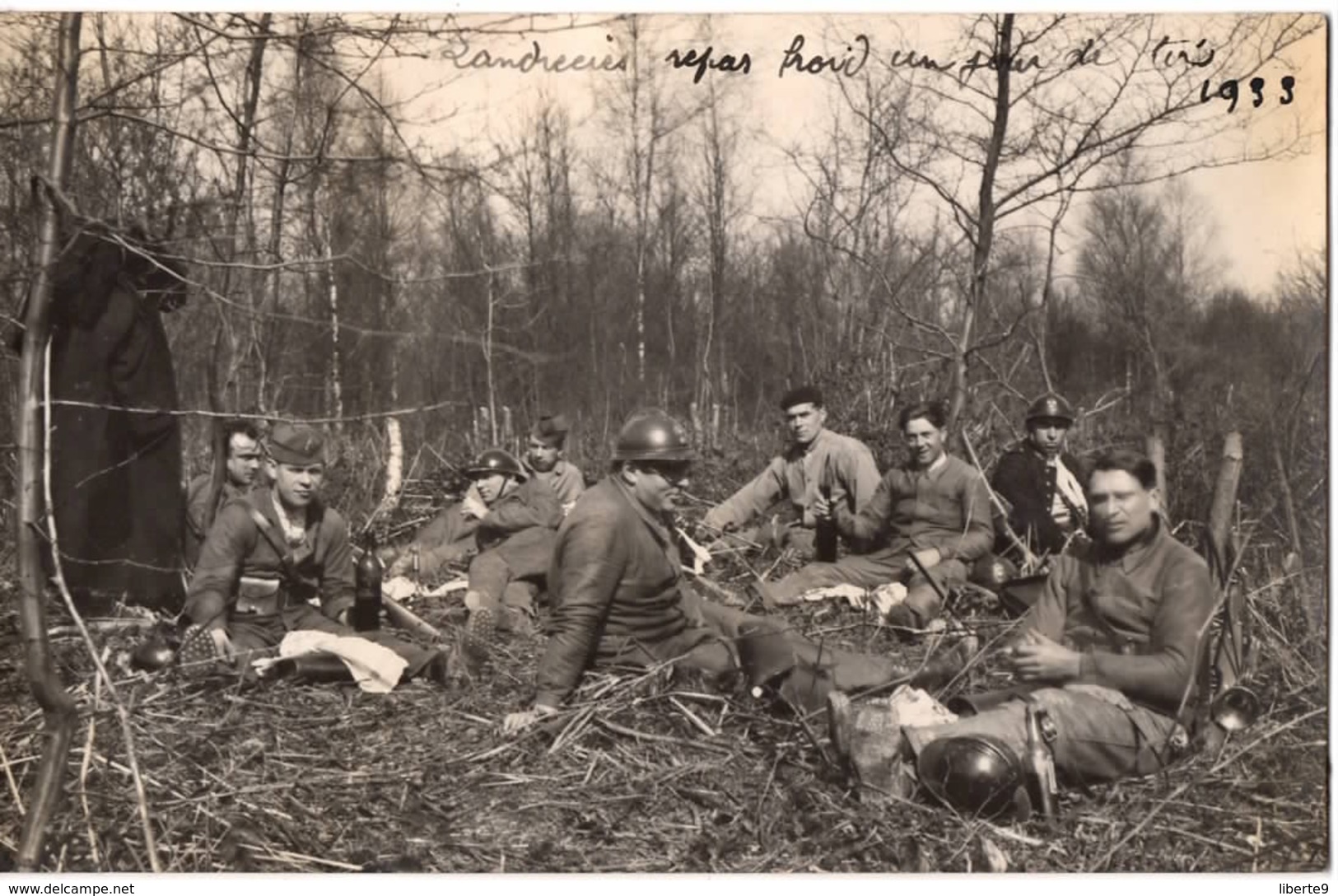 LANDRECIES Carte Photo Militaire 1933 Jour De Tir Dans La Foret Mormal - Autres & Non Classés