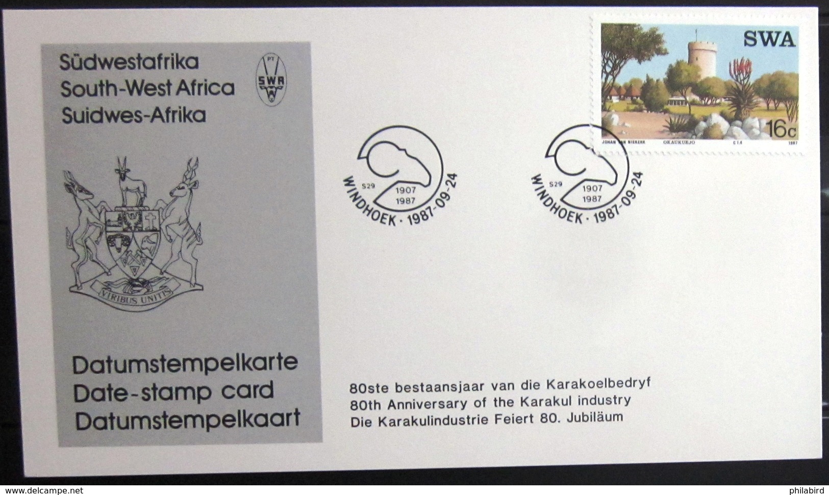 SWAZILAND                       Carte Commémorative  " WINDHOEK 87 " - Swaziland (1968-...)