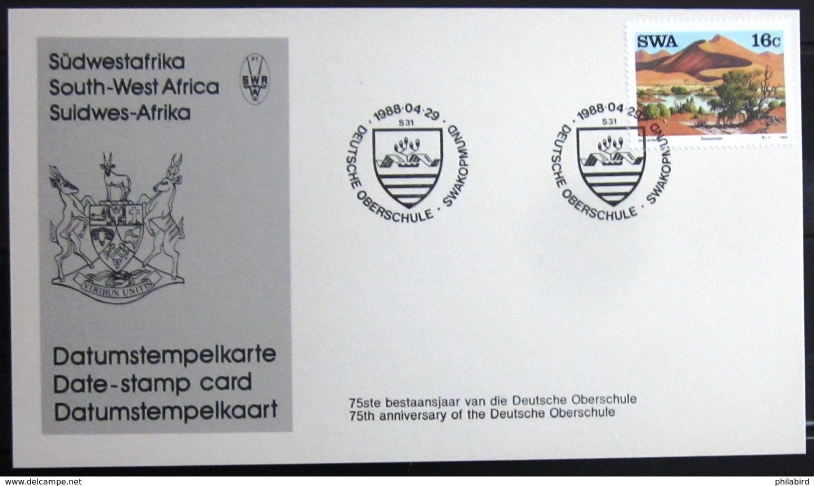 SWAZILAND                       Carte Commémorative  " SWAKOPMUND 88 " - Swaziland (1968-...)