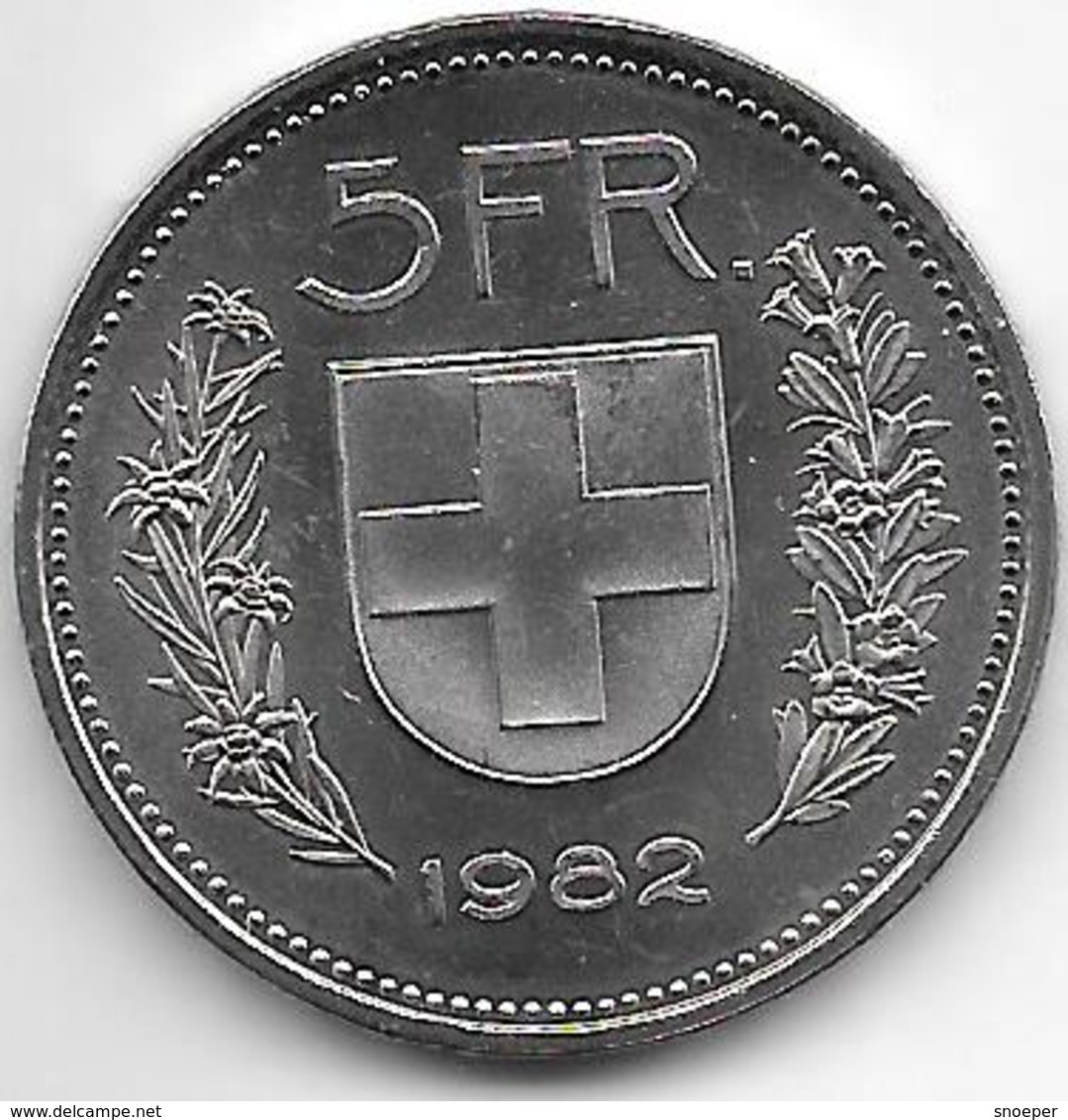 *switzerland 5 Francs 1982 Km  40a.2  Bu - Andere & Zonder Classificatie